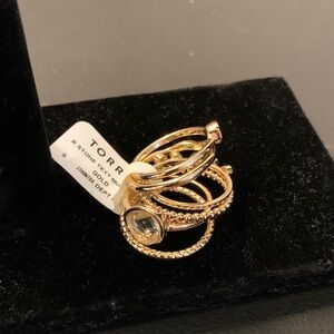 Torrid Gold Ring Set with Clear Stone